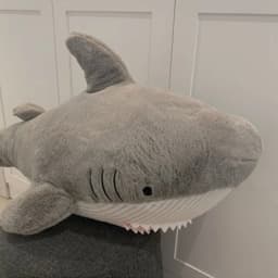14 Inch Soft Shark Animal Plush Toy Comfortable Stuffed Doll for Car Decor and Holiday Gifting Grey with Detailed Embroidery - Thumbnail 4