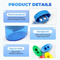Small Pencil Sharpener, Pencil Sharpener, Handheld Pencil Sharpener, Portable Pencil Sharpener Manual Two-Hole Pencil Sharpener Stationery Plastic - Thumbnail 6