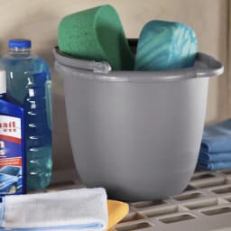 Sterilite 10 Qt. Plastic Spout Pail Bucket with Handle, Mop Bucket for Cleaning, Car Wash & Mopping, Titanium Gray - Thumbnail 4