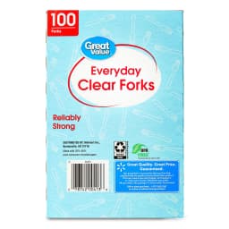 Great Value Everyday Clear Disposable Forks, 100 Count - Thumbnail 2