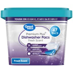 Great Value Premium Plus Dishwasher Pacs, Fresh Scent, 47 Count - Thumbnail 1