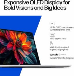 HP 16” AI Laptop with Snapdragon X Plus, 32GB LPDDR5x,1TB SSD,2K OLED Touchscreen,0.2ms Response,Backlit Keyboard - Thumbnail 4