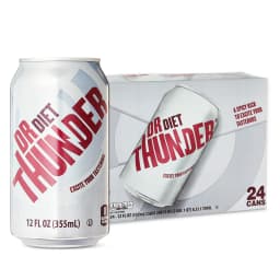 Great Value Dr Thunder Diet Calorie Free Cola Soda Pop, 12 fl oz, 24 Pack Cans - Thumbnail 1