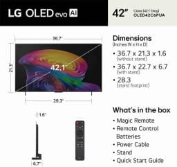 LG OLED42C6PUA 42 Inch Class OLED AI C6 4K Smart TV with 2 Year Amber Protection Plan (2026) - Thumbnail 3