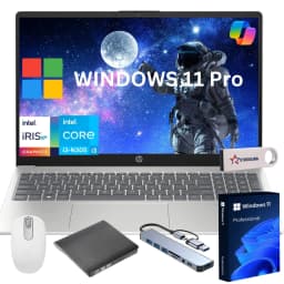 HP Newest 15 15.6" Full HD Laptop Computer For Student and Business, 32GB RAM, 256 GB PCIe SSD, Intel UHD - Thumbnail 1