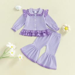 6-12 Months Infant Baby Girl Outfits Fall Winter Clothes Cute Long Sleeve Sweatshirt Tops Pants Set Infant 2Pcs Clothing 6-12 Months 12-24 Months 2T 3T 4T 5T 6T 7T 8T 9T Children - Thumbnail 2