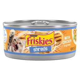 Purina Friskies Shreds, Chicken in Gravy, Wet Cat Food, 5.5 oz Can, 24 Pack - Thumbnail 1
