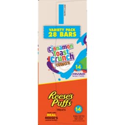 Cinnamon Toast Crunch and REESE'S Puffs Cereal Treat Bars, Variety Pack, 28 Count, 23.8 oz - Thumbnail 11