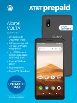 AT&T Alcatel Volta, 16GB, Suede Gray - Prepaid Smartphone - Thumbnail 12