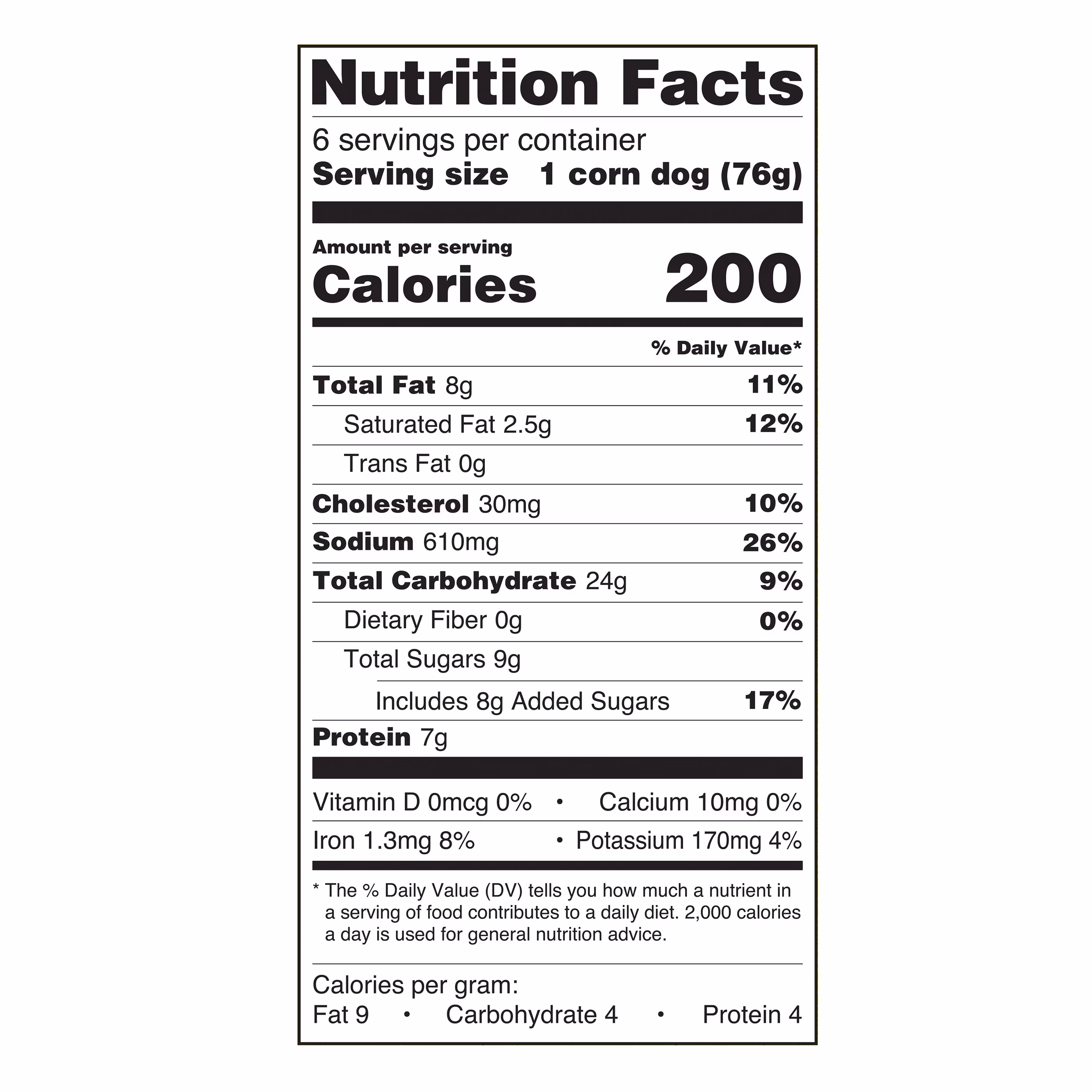 Great Value Frozen Appetizers Classic Corn Dogs, 16 oz, 6 Count (Frozen). Contains Wheat, Milk, Eggs and Soy - Thumbnail 3
