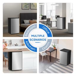edx 3.2 cu. ft. Single Door Mini Refrigerator, 17.7" Width, with Separate Freezer, Silver - Thumbnail 4