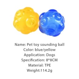 Pet Sounding Toy Elastic Ball Golden Retriever Puppy Molar Bite Resistant Tooth Toy - Thumbnail 3