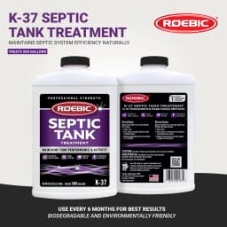 Roebic K-37 Liquid Septic Tank Treatment, Drain Clog Remover with Bacteria Enzymes, Safe for Bathroom Toilet, Treats 500 Gallons, 32 Fl Oz - Thumbnail 2