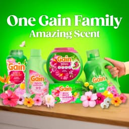 Gain Laundry Detergent Liquid, Now with Odor Defense, Happy Hibiscus Scent, 81 fl oz, 61 Loads - Thumbnail 8