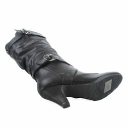 Maggie-39 Women's Round Toe High Heel Zipper Mid-Calf Causal Dress Boots Shoes - Thumbnail 2
