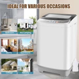 Adnoom Portable Washing Machine, 17.8 lbs Fully Automatic Compact Washer, 10 Wash Programs, Washer and Spin Dryer Combo with Dump Pump, Ideal - Thumbnail 6