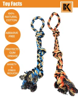 Dog Toys for Aggressive Chewers - Set of 2 XL Dog Rope Toys - Thumbnail 6