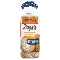 Thomas' Everything Bagels, 6 count, 9g Protein, Kosher Bagels, 18 oz Bag - Thumbnail 8