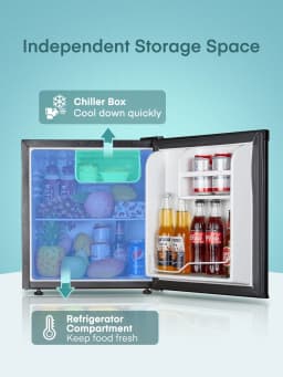 1.6 Cu. ft Fridge with Freezer for Bedroom, Refrigerator for Office, Black - Thumbnail 8