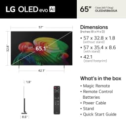 65 Inch Class LG OLED AI B6 4K Smart TV OLED65B6GUA - Thumbnail 2