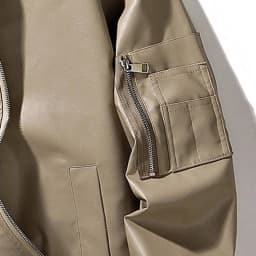Maoxin Mens Jacket Men's Dashion Motorcycle Solid Color Zipper Pocket Leather Long Sleeved Hooded Jacketss for men Coffee 2XL - Thumbnail 3