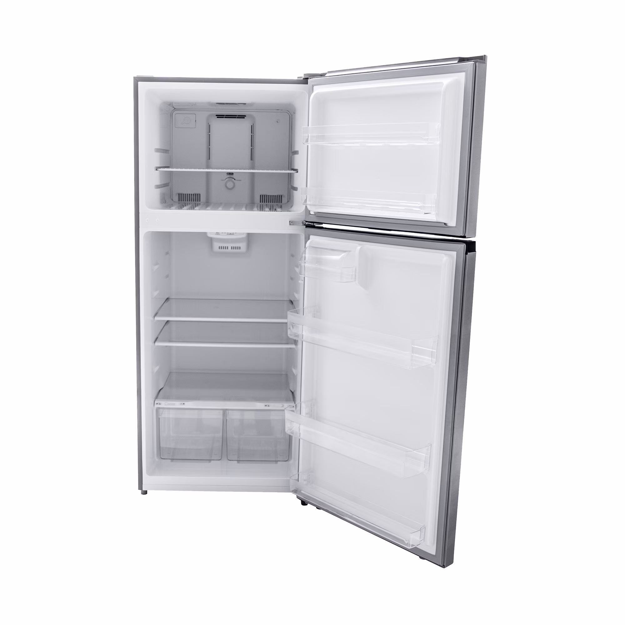 Magic Chef 17.6 Cu Ft Top-Mount Refrigerator in Platinum Steel - Thumbnail 3