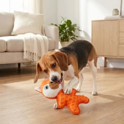 Vibrant Life Orange Fox Plush Dog Toy with Squeaker, Chew Level 4 - Thumbnail 3