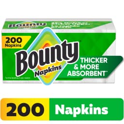 Bounty Paper Napkins, White, 200 Count - Thumbnail 1