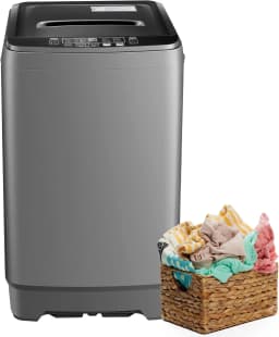 17.6Lbs Portable Washing Machine, Full-Automatic Portable Compact Washer with Drain Pump, 10 Programs 8 Water Levels, Compact Washers with LED - Thumbnail 1