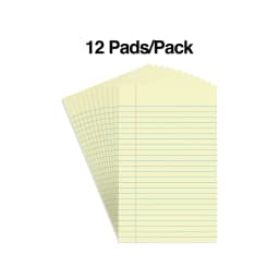 Staples Notepads 5" x 8" Narrow Ruled Canary 50 Sh./Pad 12 Pads/PK TR57293/18601 - Thumbnail 2