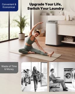 Upstreman 0.9 cu.ft Top Load Portable Washing Machine W/ Drain Pump & LED Display, Fully Automatic Small Washer Machine Portable Washer and Spinner - Thumbnail 3