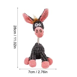 LGCASL Pet Toy Clearance, Plush Dog Toy Durable Stuffed Animal Plush Chew Toy with Squeak Cute Plush Dog Toy for Small to Medium Dogs, Pink Donkey - Thumbnail 3