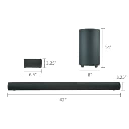 onn. 5.1.2 Surround Soundbar System with Dolby Atmos,Wireless Subwoofer and Ture Wireless Satellites, 42" - Thumbnail 6
