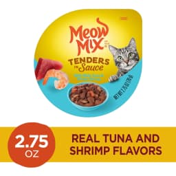 Meow Mix Tender Favorites with REAL Tuna & Whole Shrimp in Sauce, Wet Cat Food, 2.75 oz - Thumbnail 2