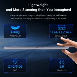 KINOBUC 15.6" FHD Laptop, Intel 6500Y, 8GB RAM, 256GB SSD, Windows 11, WiFi 5, Bluetooth 5.0, Office Ready - Thumbnail 8