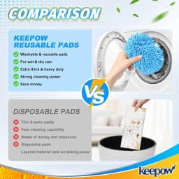KEEPOW Dry Sweeping Cloths for Sweeper Mop - Dry Pads Refills for Floor Mopping and Cleaning - Pet Heavy Duty Dusters Refills (2 Pack) - Thumbnail 4