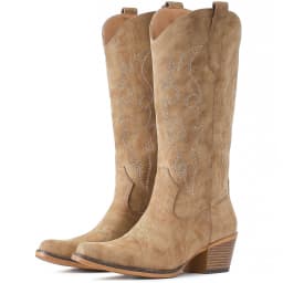Cowboy Boots For Women Western Cowgirl Boots Mid Calf Snip Toe Boot With Chunky Heel - Thumbnail 6