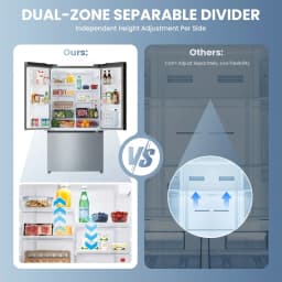ICYBER BOOM 27.4 cu ft French Door Refrigerator, Full Size with Freezer, Auto Defrost, Ice Maker & Water Filter, Dual Zone, Stainless Steel - Thumbnail 10