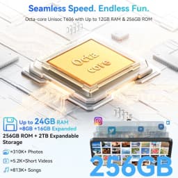 Blackview WAVE 8 Unlocked Smartphone - 5000mAh Battery,24GB+256GB/2TB,4G Octa-Core Cell Phone,13MP Camera,6.56" 90Hz HD+ Display,GPS/OTG,Fingerprint/Face ID Mobile Phones,Black - Thumbnail 10