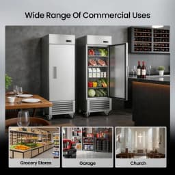 Commercial Refrigerator 27 Inch Wide 23 Cu.Ft Upright Single Door Stainless Steel Fridge with Auto Defrost Digital Control LED Lighting - Thumbnail 5