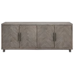 80" Four Door TV Console Entertainment Stand Wood Cabinet Fully Assembled Gray - Thumbnail 10