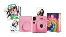 Fujifilm instax Mini SE Instant Camera with Case, Album, 10 Pack of Film, and Frame Stickers, Pink (Value bundle) - Thumbnail 1