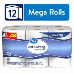 CIRCLE- Soft Strong 2-Ply Toilet Paper Mega Roll 12 Count Septic Safe Absorbent Domestic - Thumbnail 2