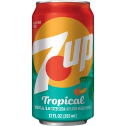 7UP Tropical Caffeine Free Lemon Lime Mango Peach Soda Pop, 12 fl oz, 12 pack cans - Thumbnail 5