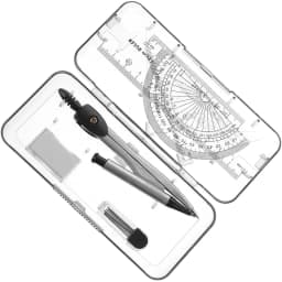PTOOTP Metal Drawing Tool Set with Compass, Protractor, and Measuring Instruments for Precision Drafting - Thumbnail 4