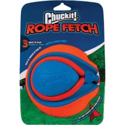 Chuckit! Rope Ball Indoor and Outdoor Fetch Dog Toy, 18" Rope, Blue and Orange, Pack - Thumbnail 2