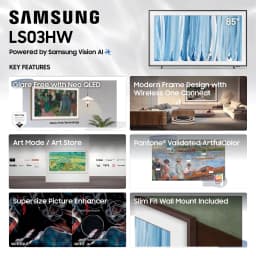 Samsung 85” Class The Frame Pro Series Neo QLED 4K Samsung Vision AI Smart TV Smart Tizen TV 2026 - QN85LS03HWFXZA - Thumbnail 2