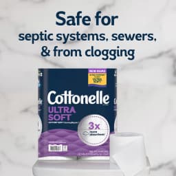 Cottonelle Ultra Soft Toilet Paper, Strong Toilet Tissue, 12 Mega Rolls - Thumbnail 6