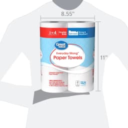 Great Value Everyday Strong Paper Towels, 2 Double Rolls - Thumbnail 7