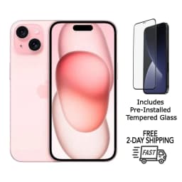 Restored Apple iPhone 15 A2846 128GB Pink (Fully Unlocked) with 3877 mAh Battery and 8 GB RAM - Thumbnail 1